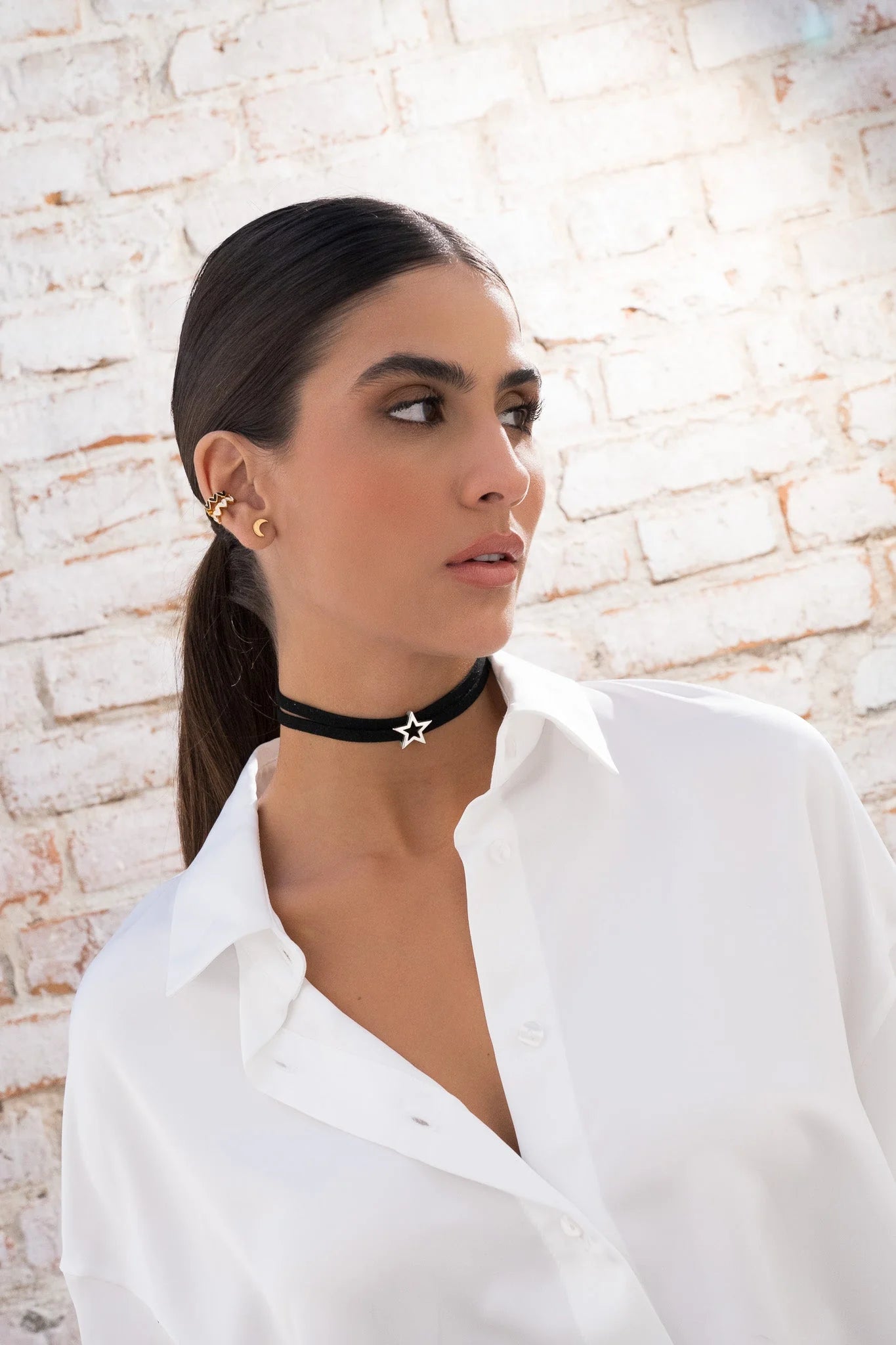 Conjunto de cuero estrella + pendientes