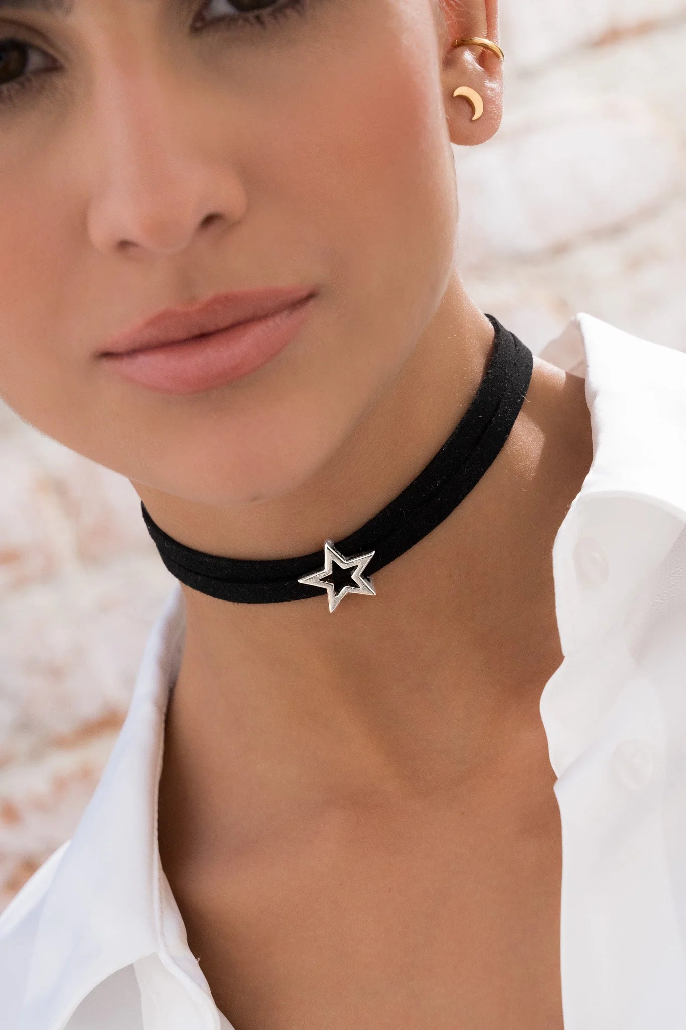 Conjunto de cuero estrella + pendientes