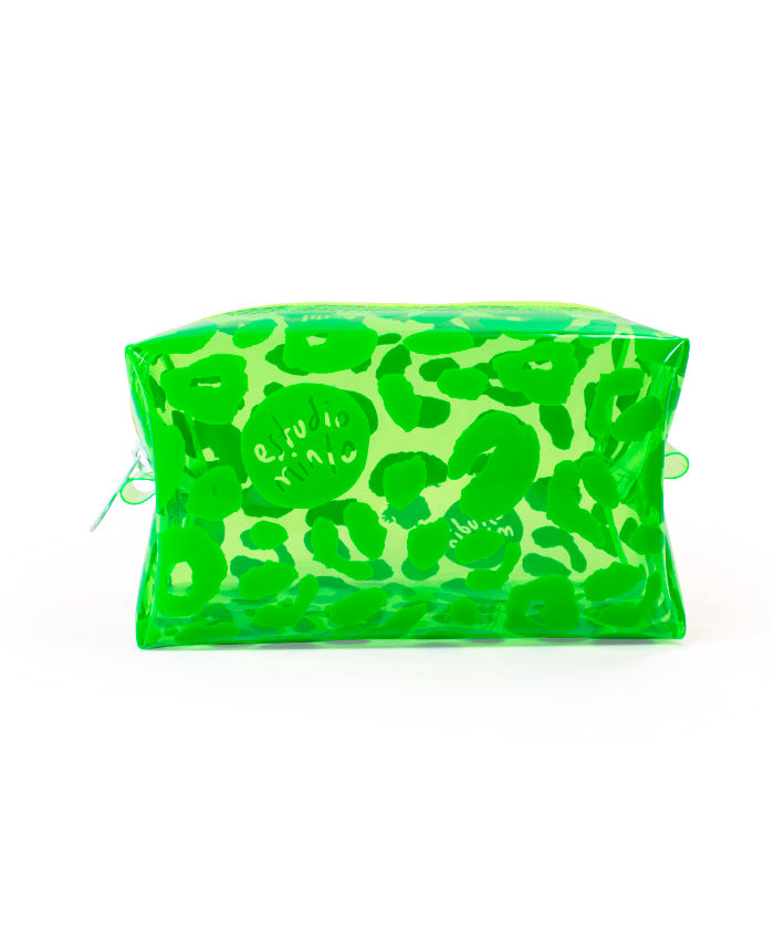 Bolsa de cosméticos cuadrada verde
