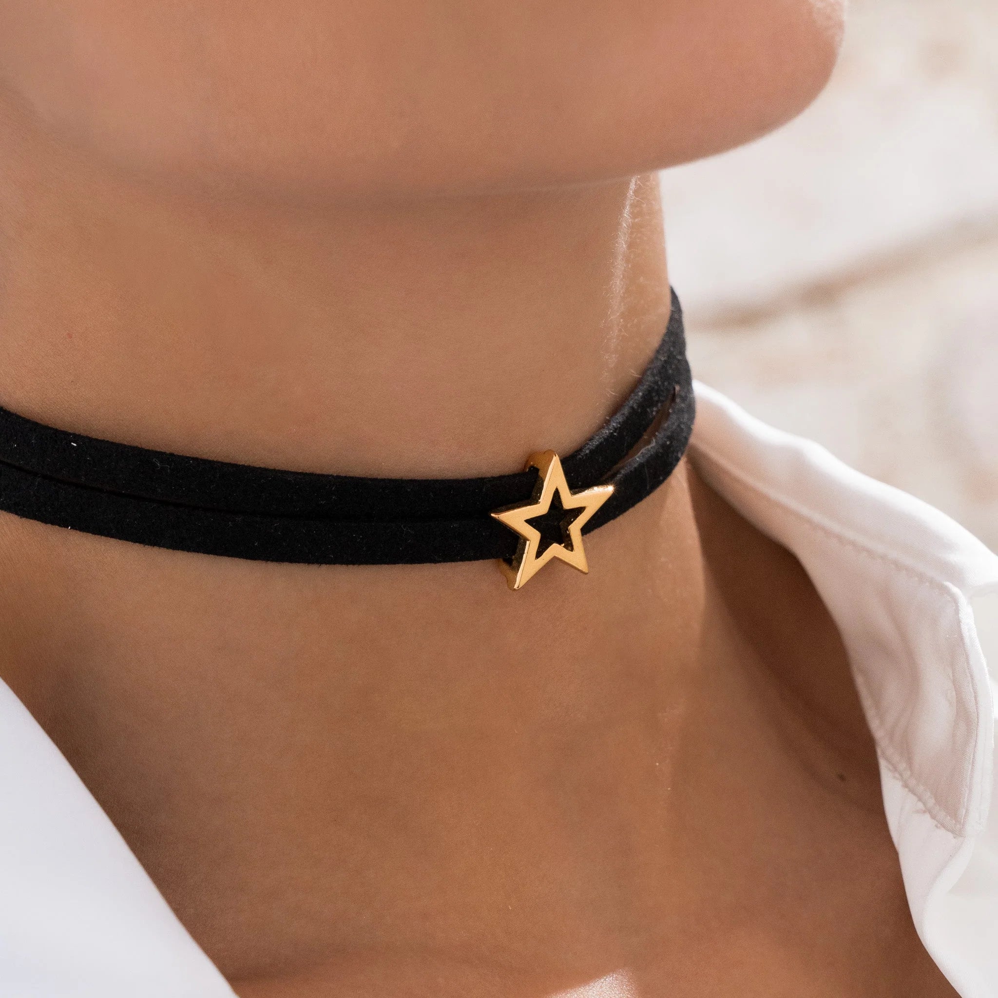 Conjunto de cuero estrella + pendientes