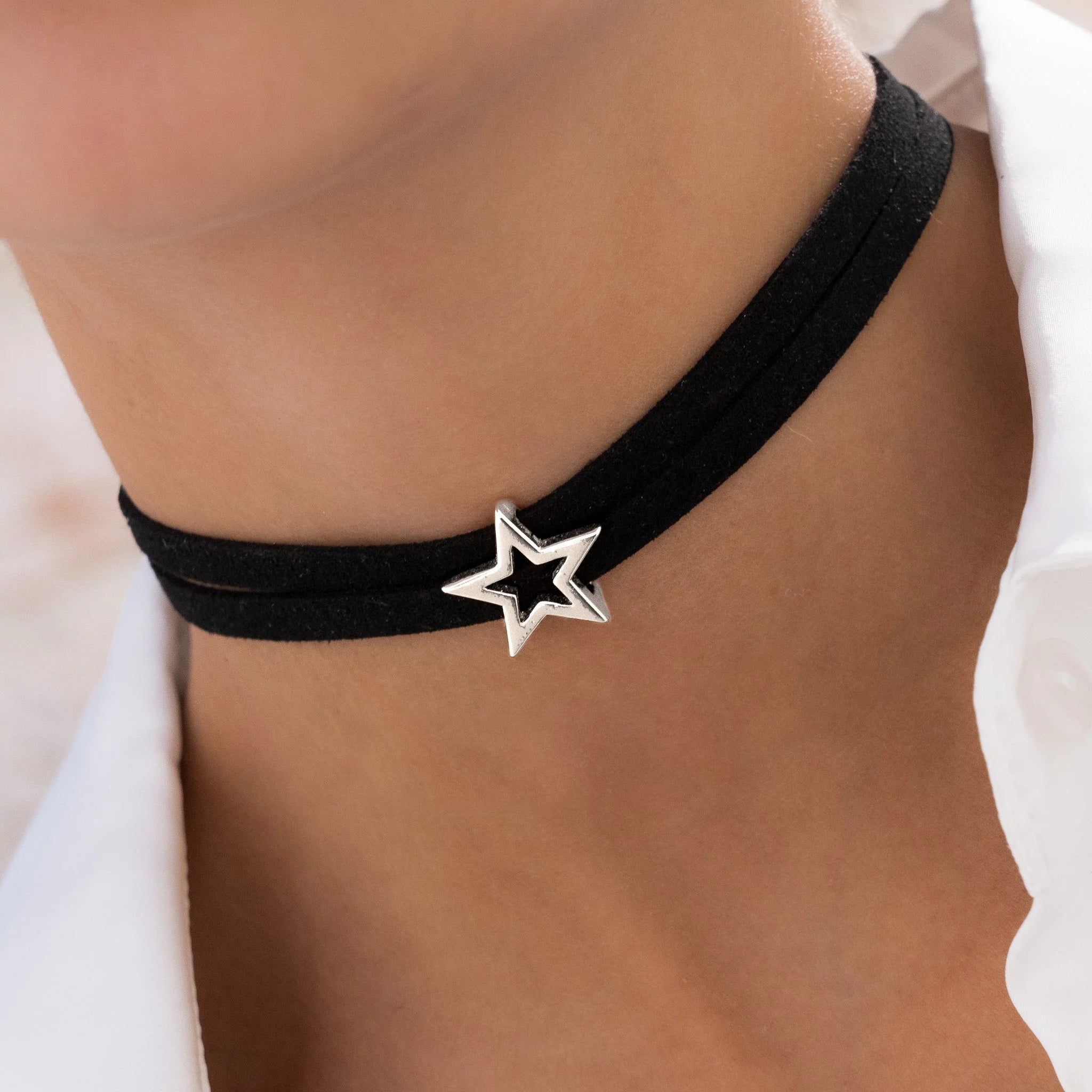 Conjunto de cuero estrella + pendientes