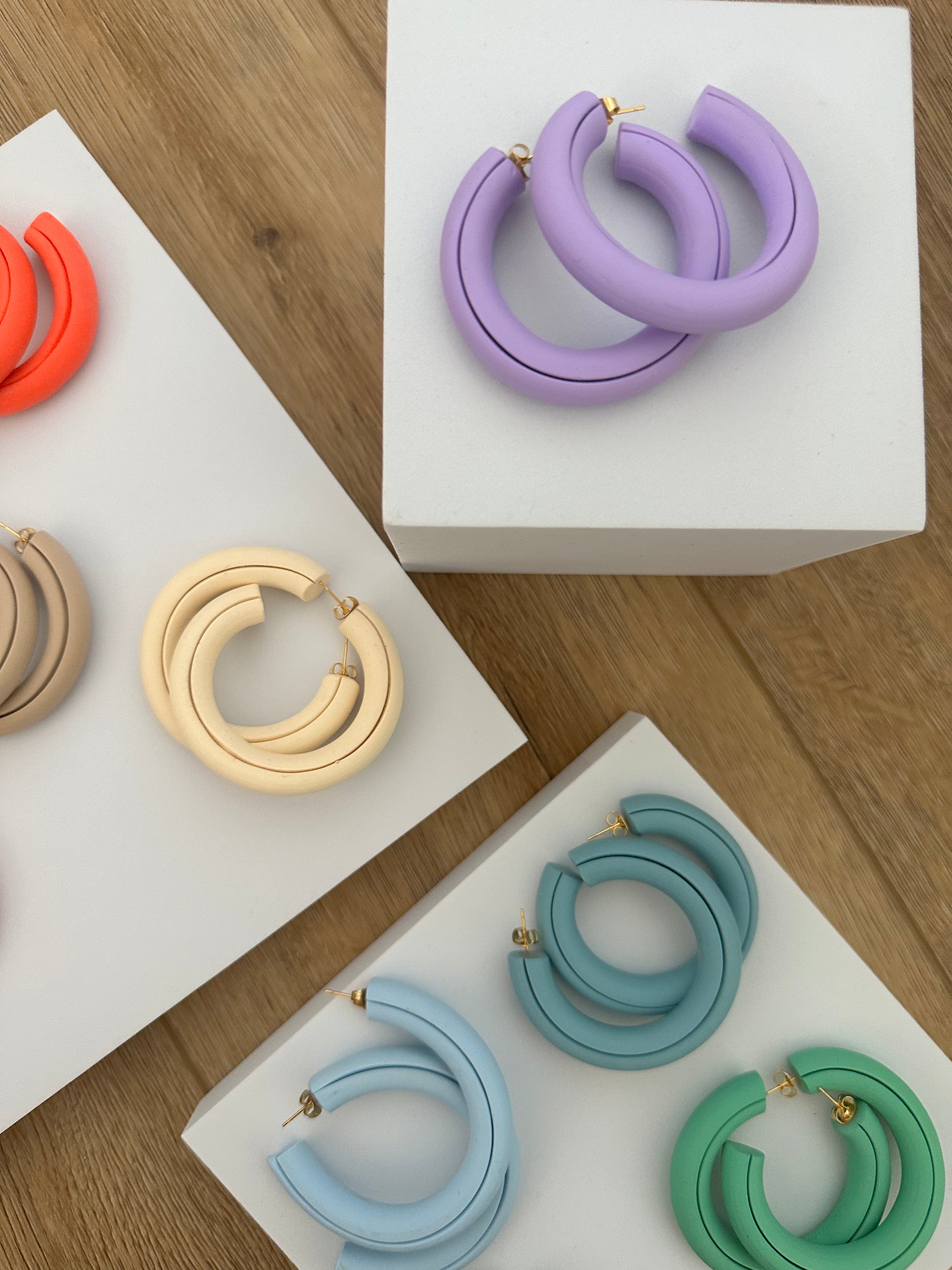 Pendientes maxi dobles colgantes