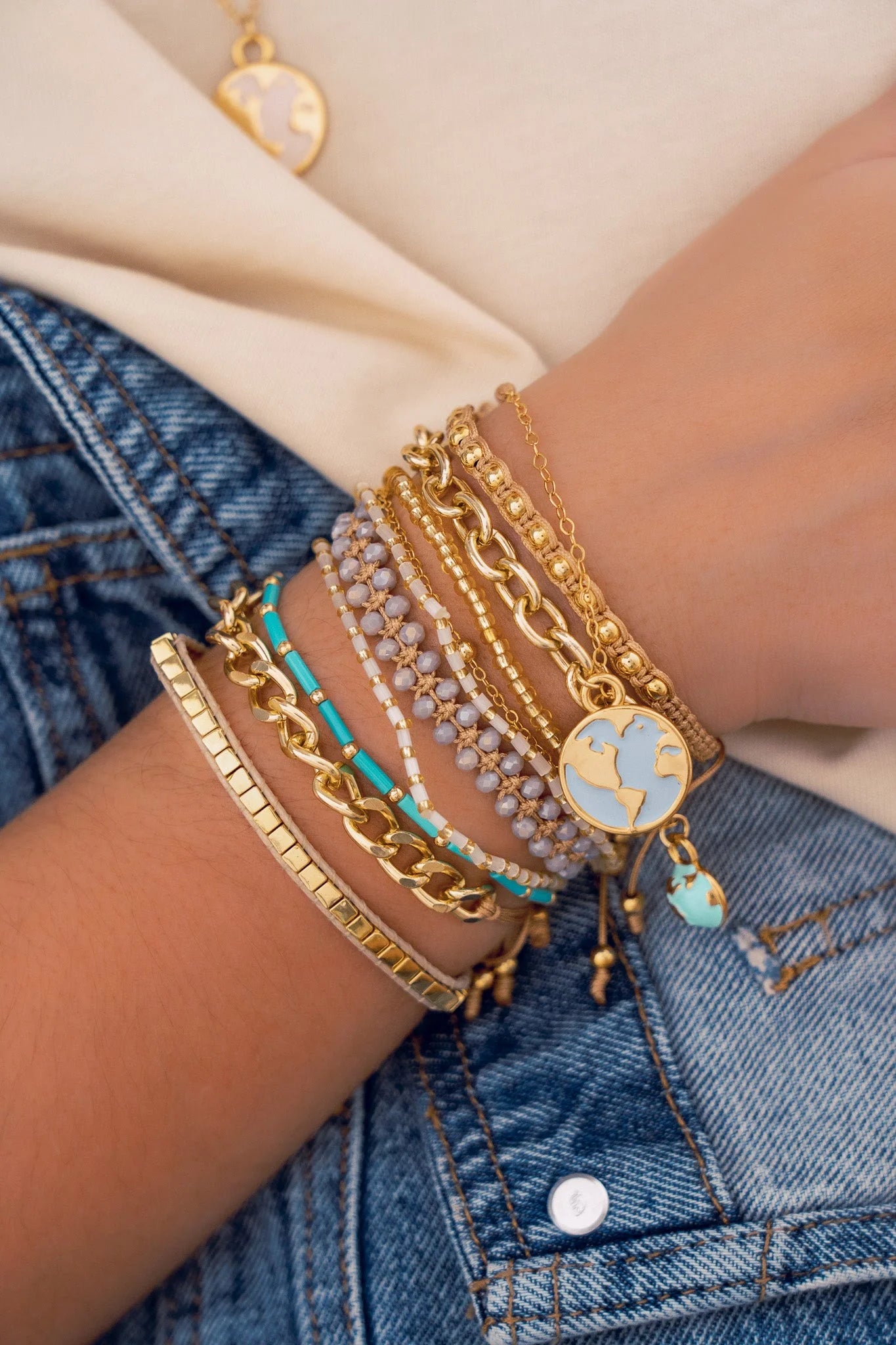 Glasses Charms Bracelet Set + Earrings