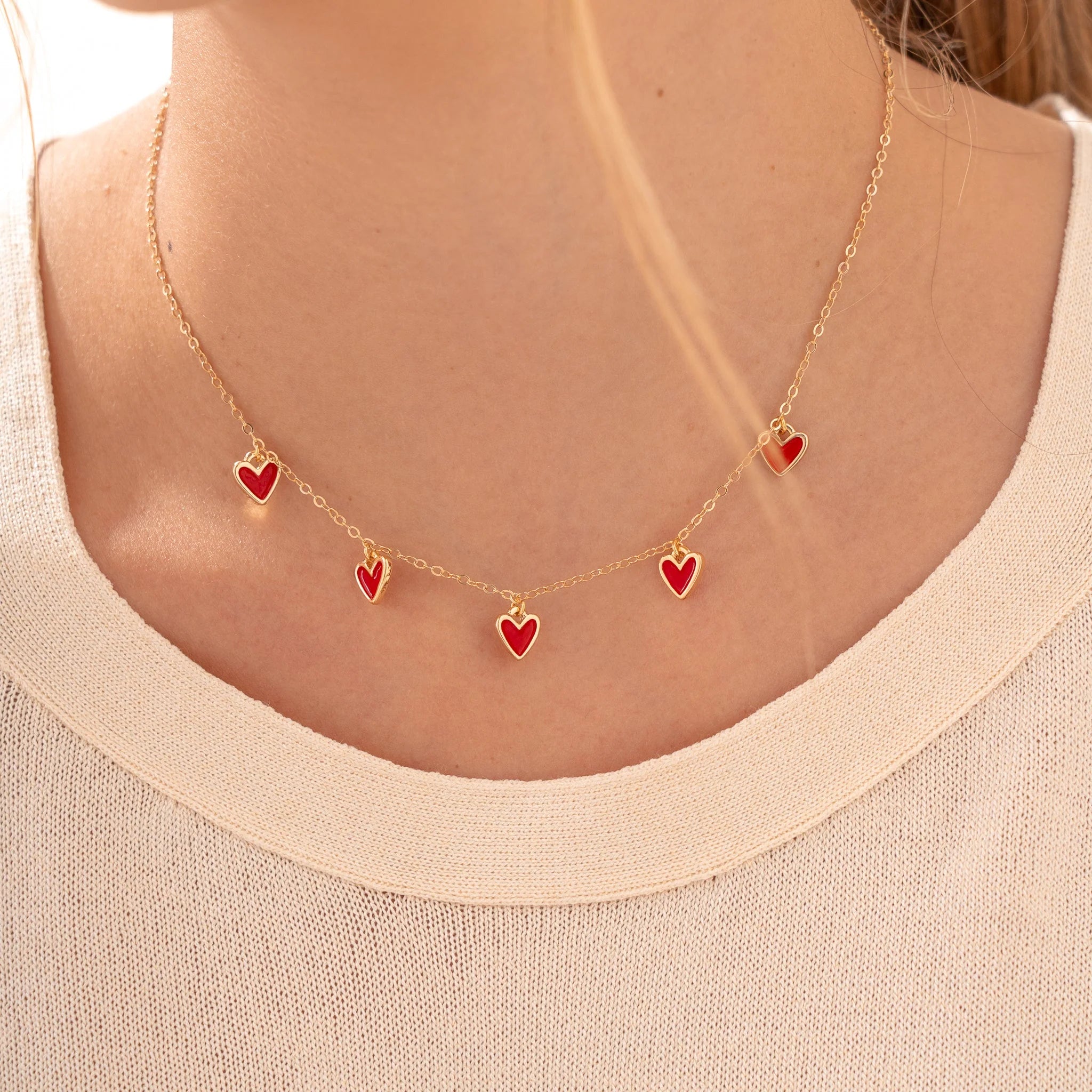 Cadena de múltiples corazones + pendientes