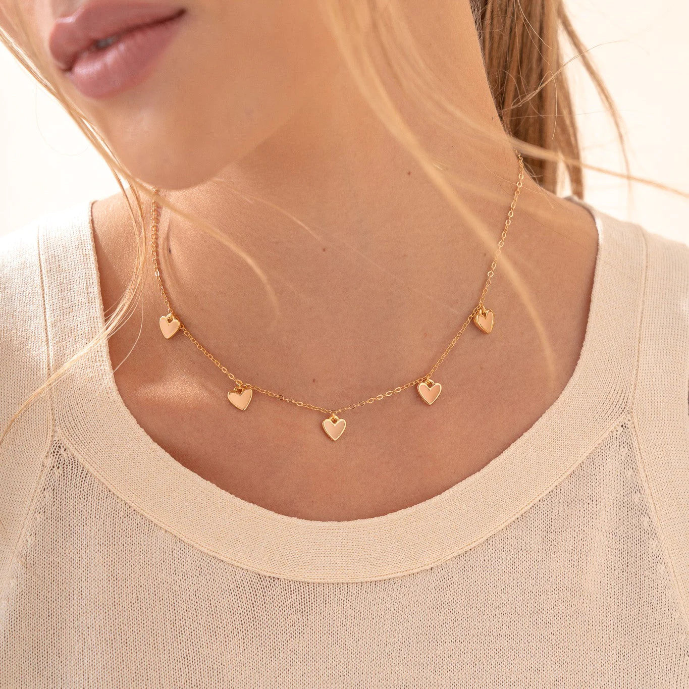 Cadena de múltiples corazones + pendientes