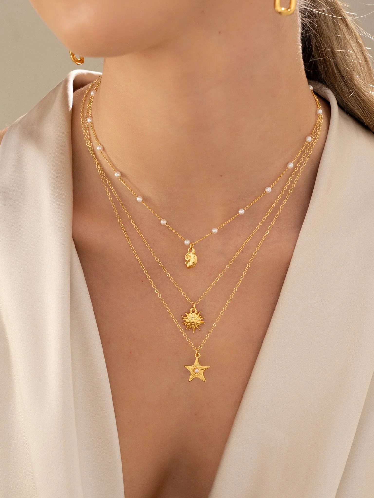 Marine Charms Necklace Set + Earrings