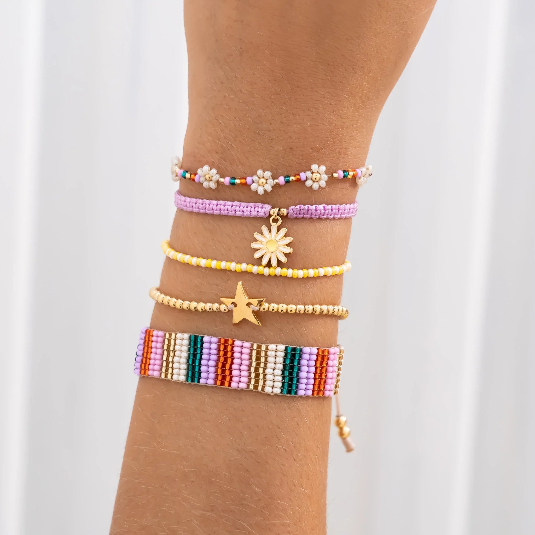 Daisy Charm Bracelet Set + Earrings