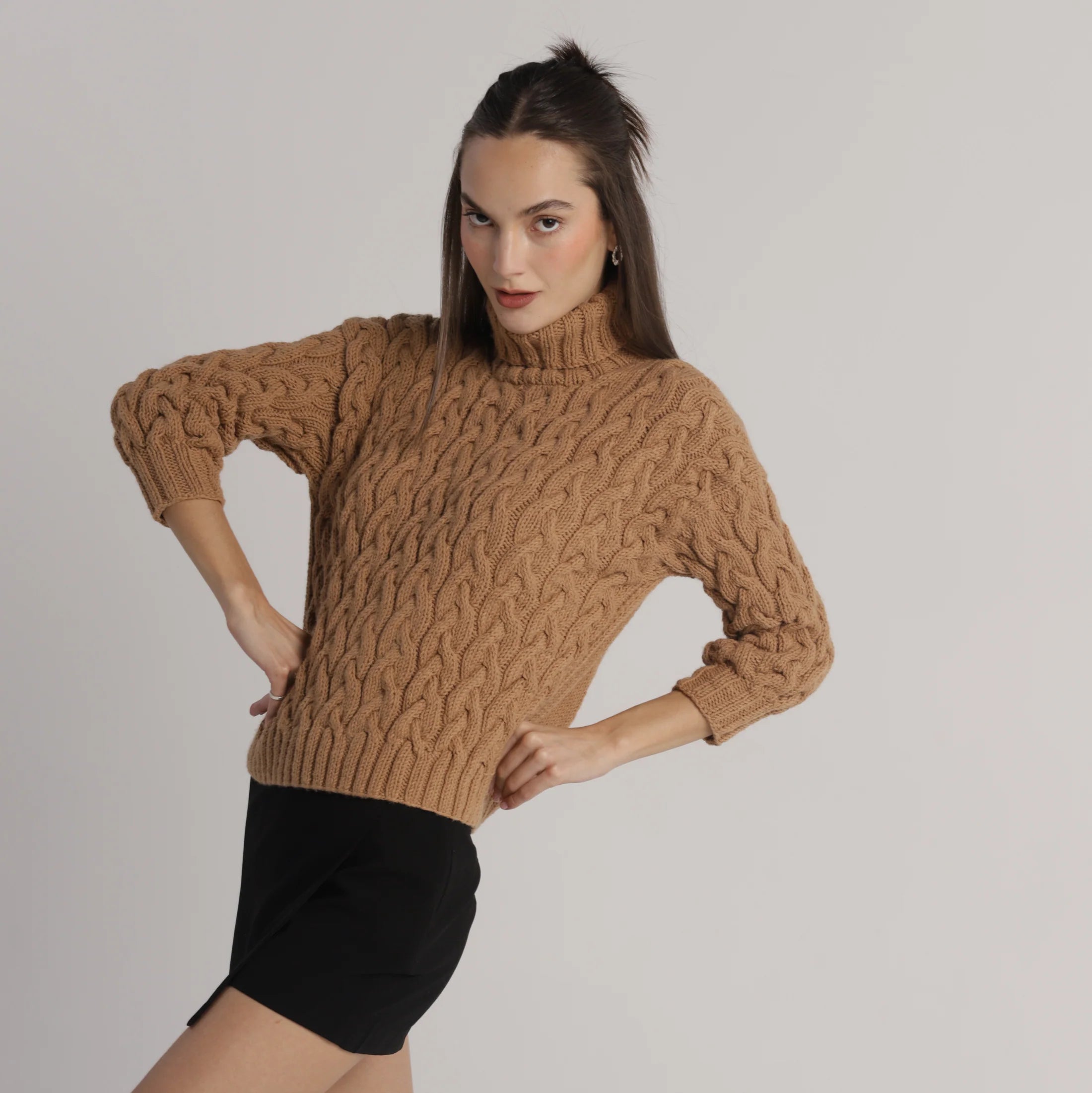 Suéter de punto trenzado