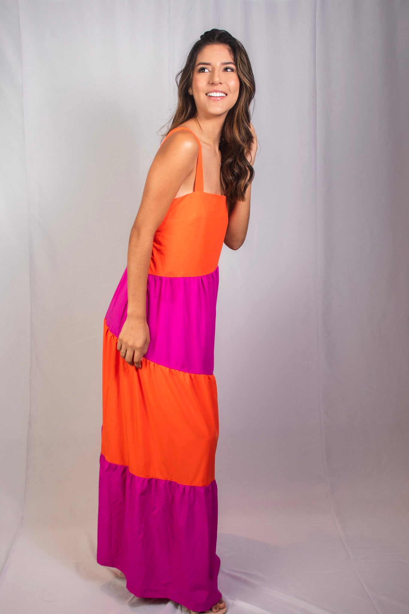 Vestido con bloques de color