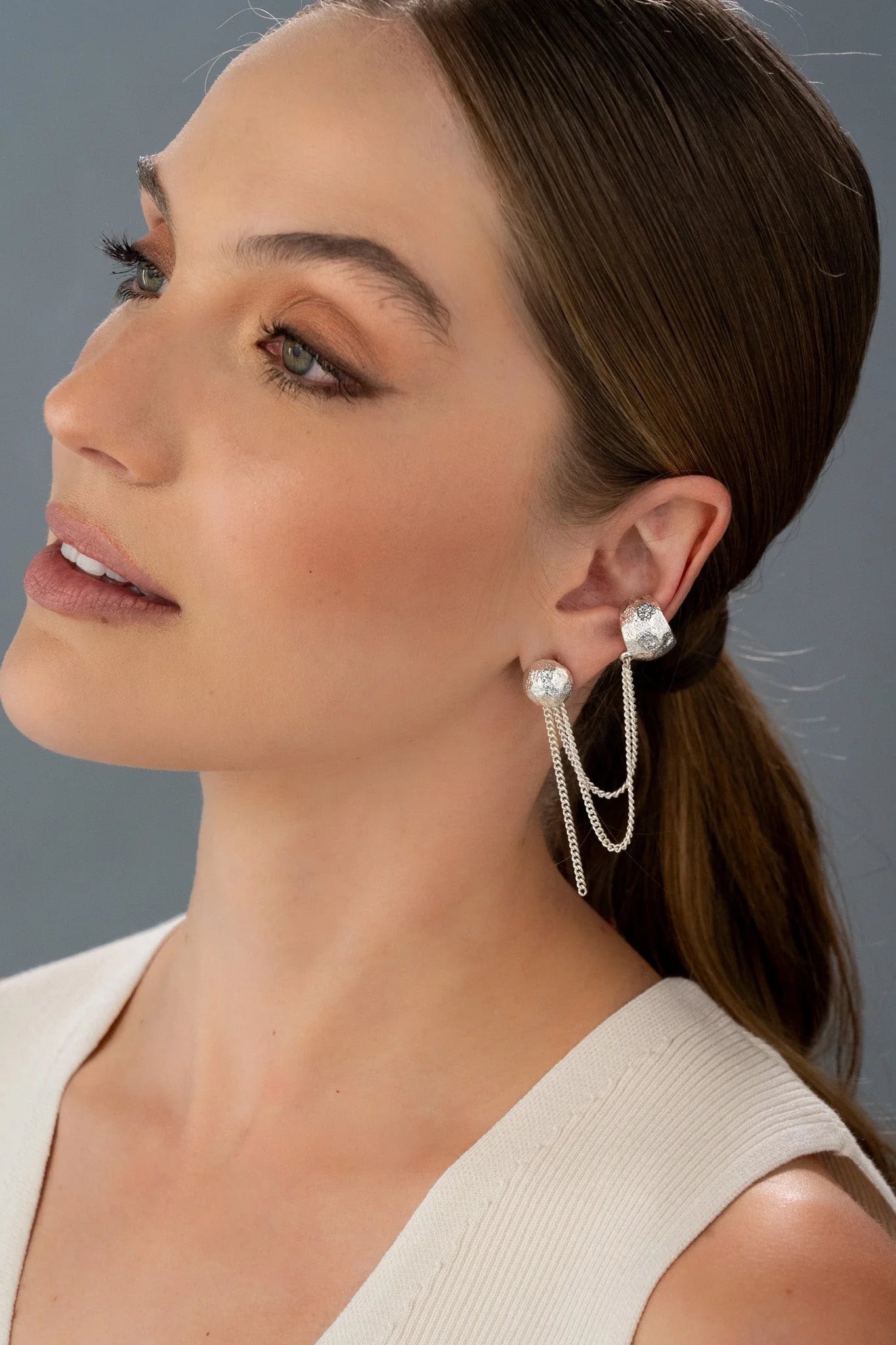 Pendientes solitarios 2 en 1