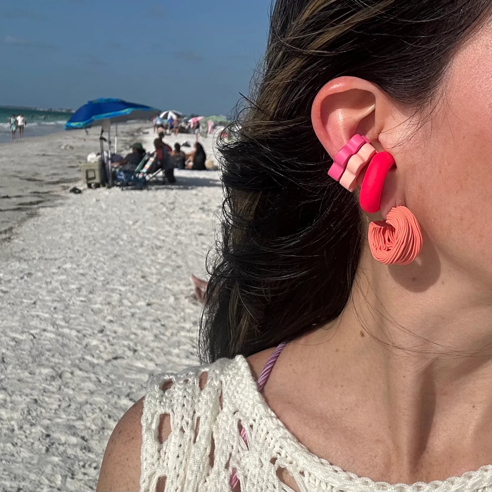 Pendientes maxi dobles colgantes