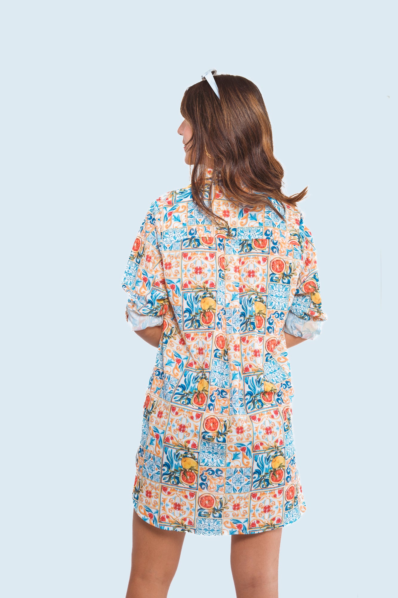 Camisa abotonada con estampado de limón