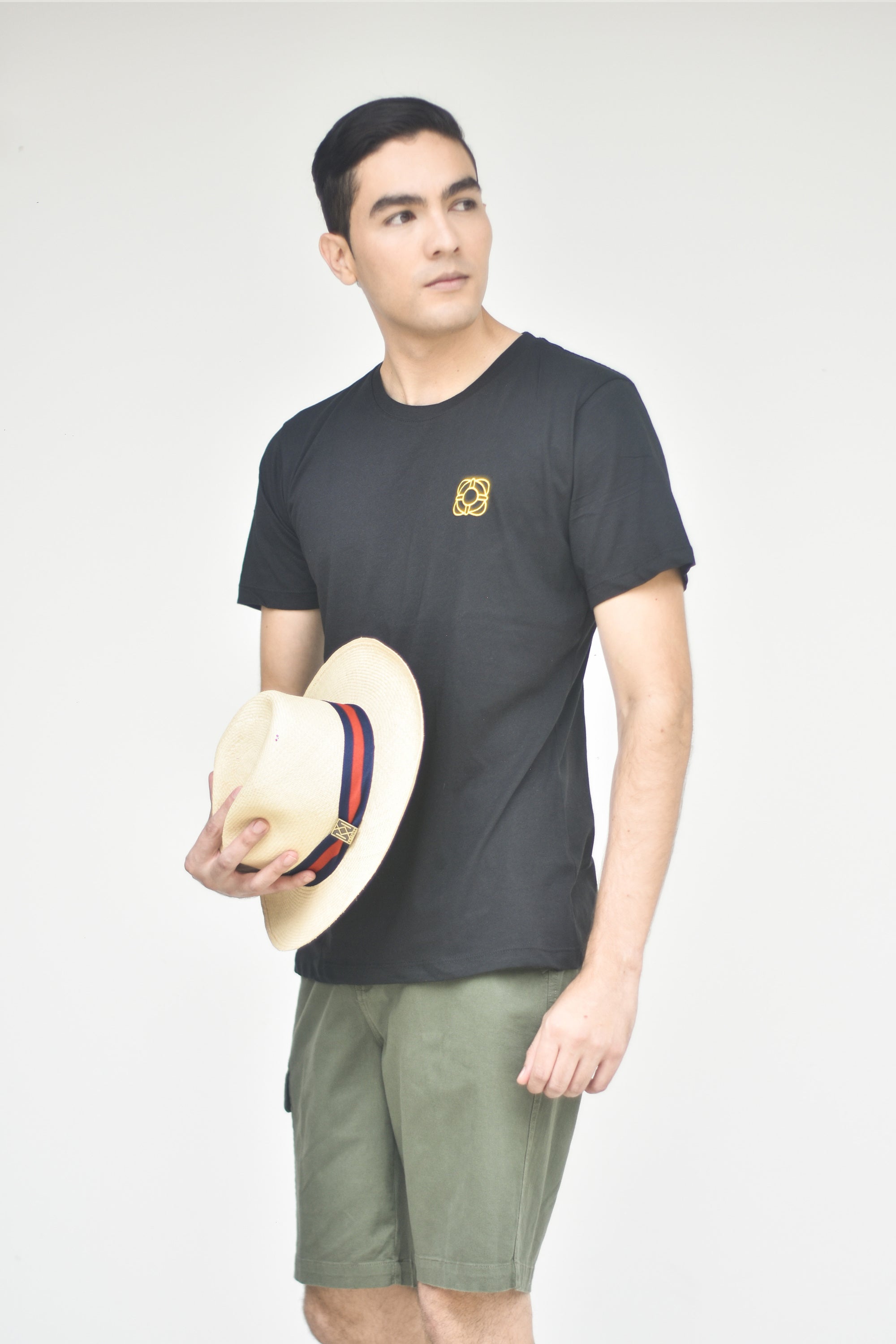 Camiseta básica de algodón - Negra