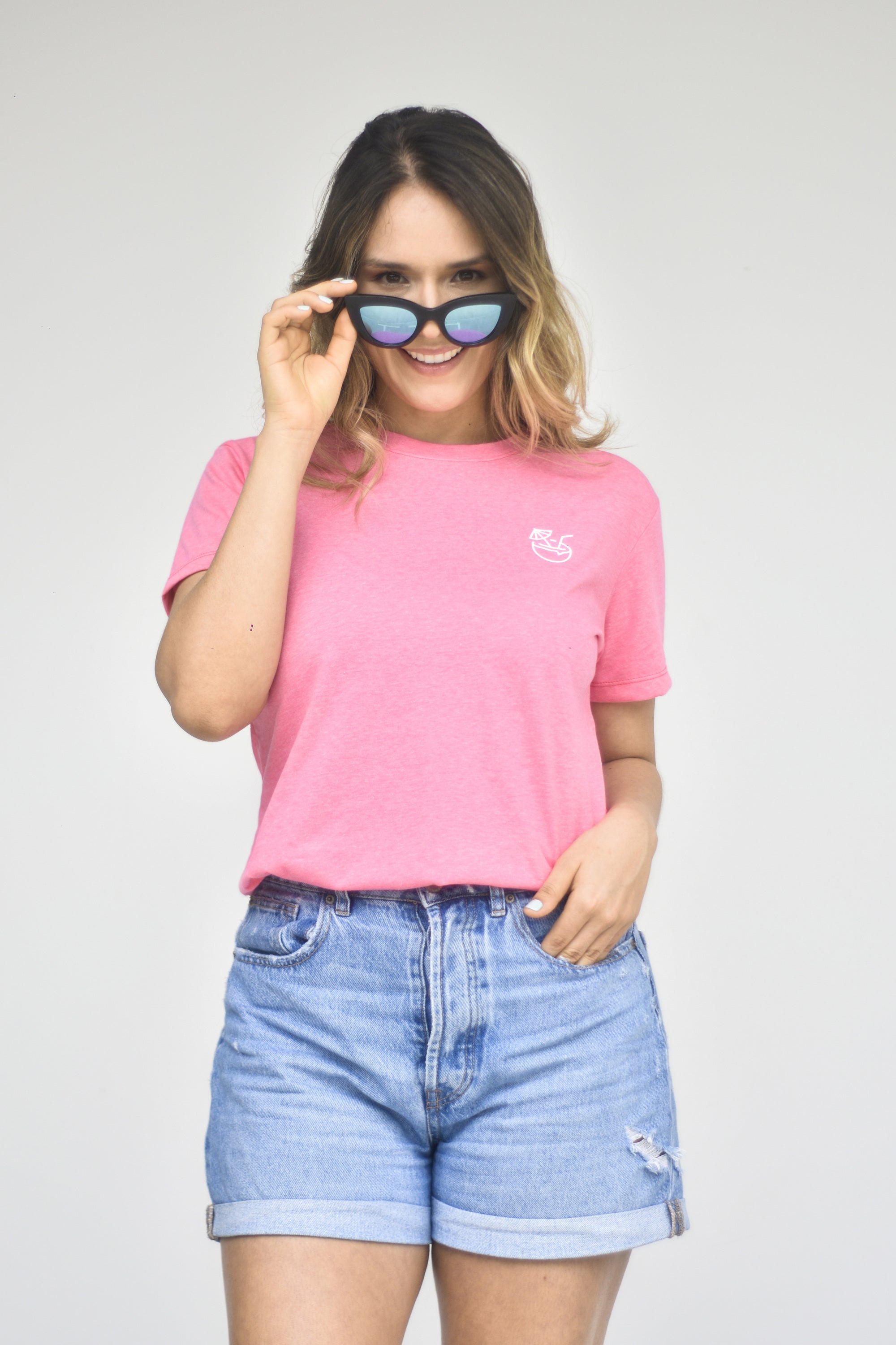 Camiseta básica Uva - Rosa neón
