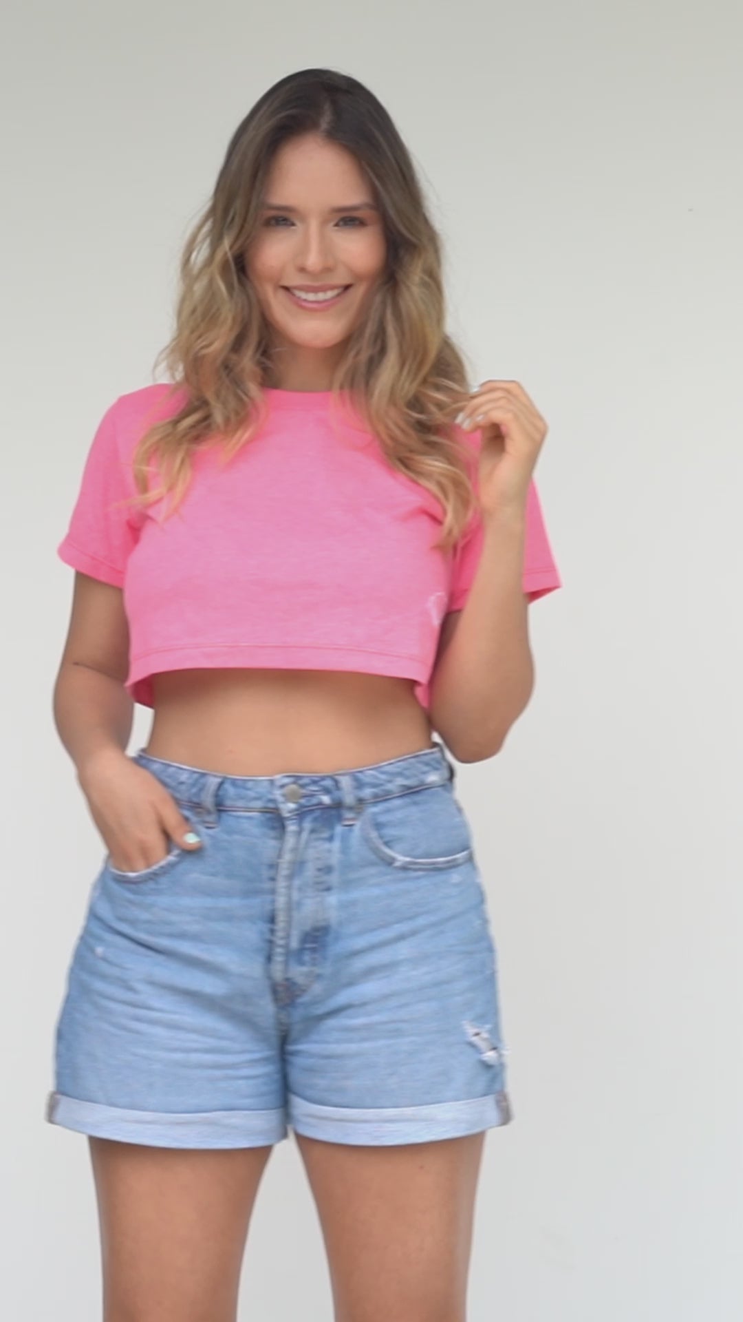 Uva Top Neon Waves - Rosa neón