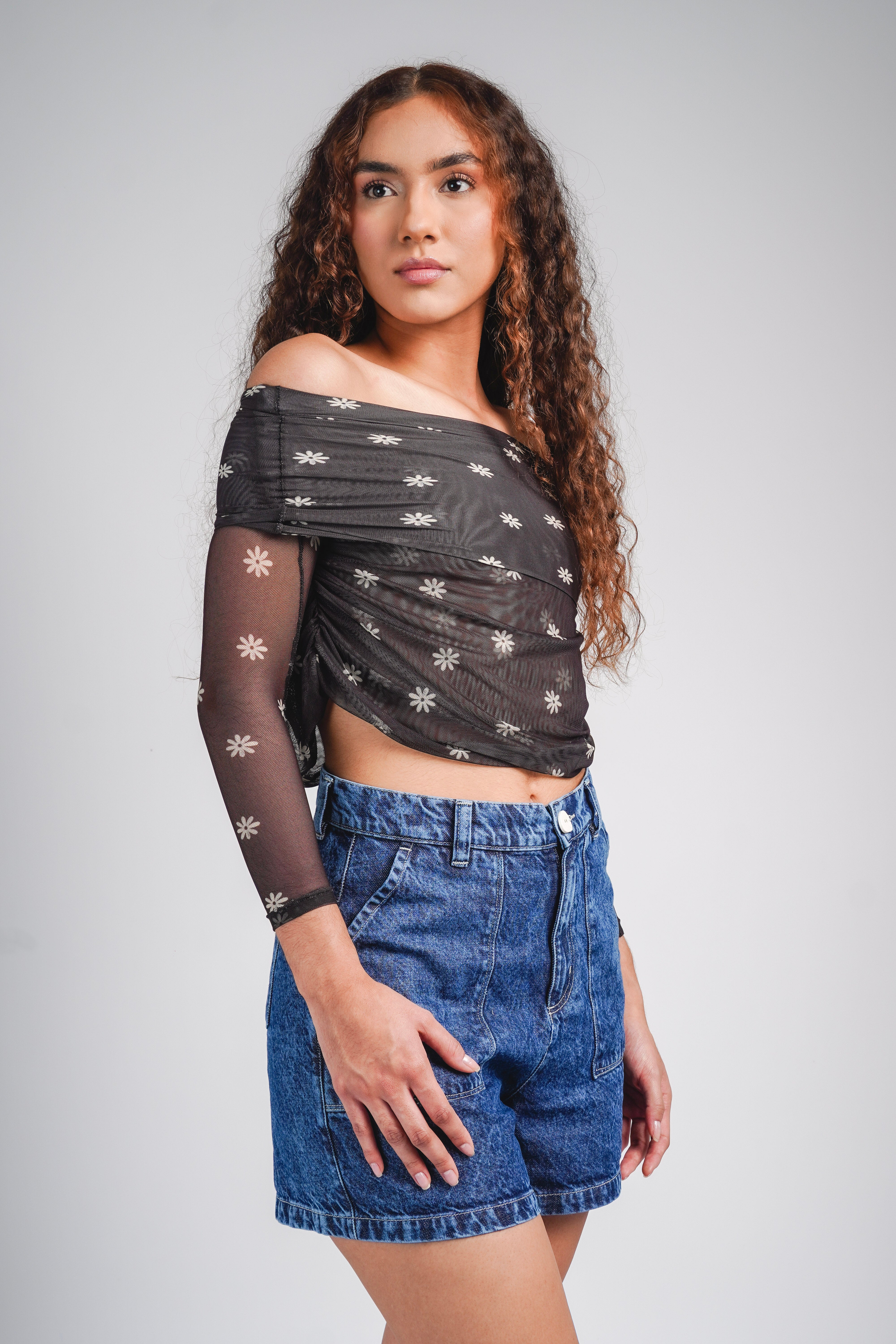 Floral Mesh Top