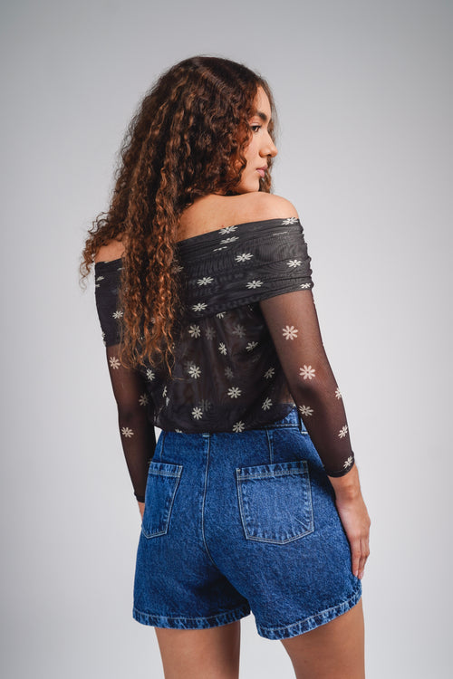 Floral Mesh Top