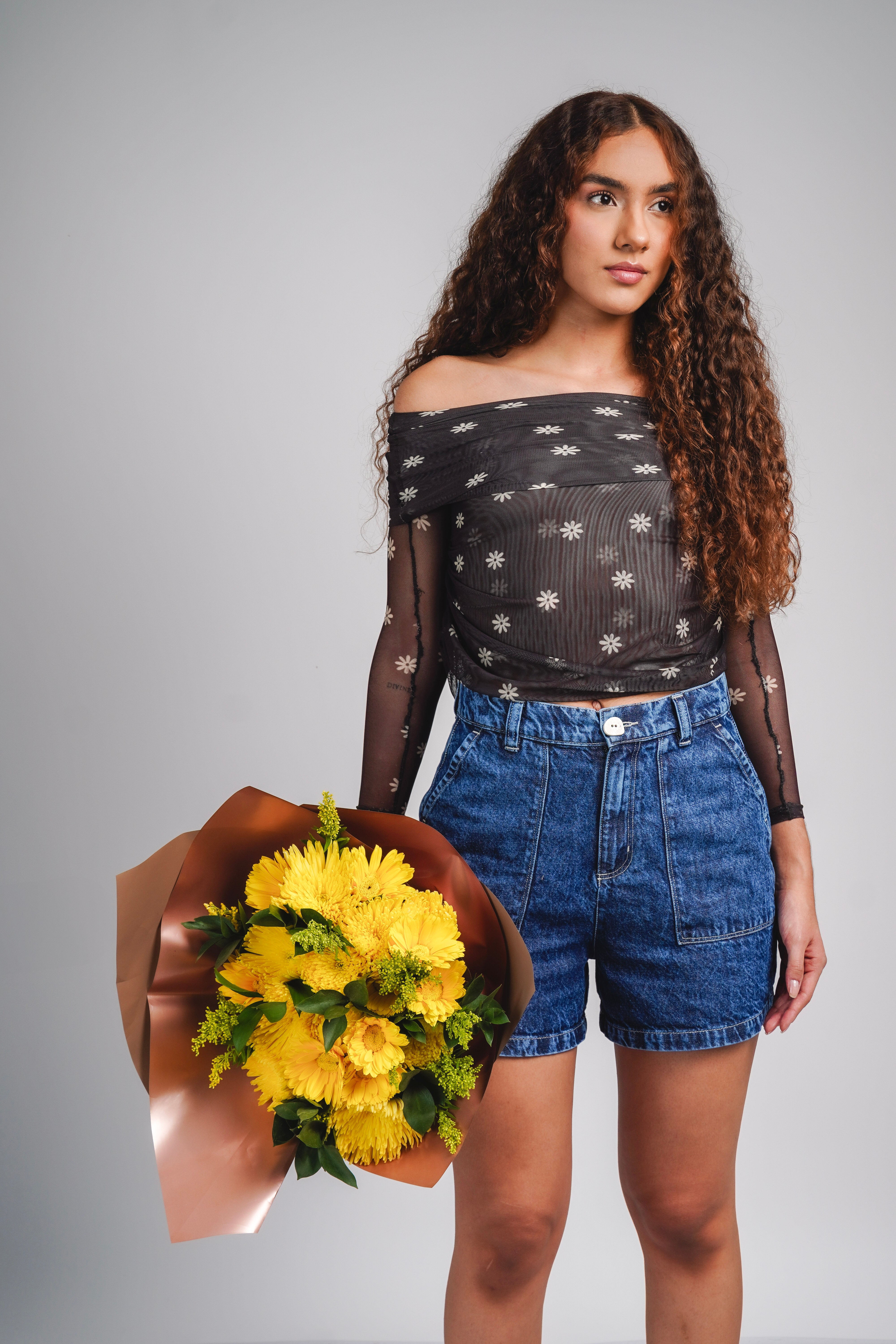 Floral Mesh Top