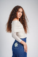 Satin Off-Shoulder Top