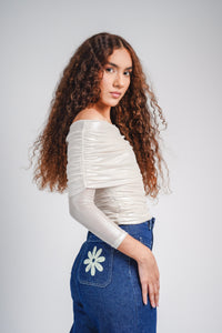 Satin Off-Shoulder Top