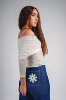 Satin Off-Shoulder Top