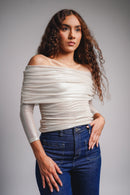 Satin Off-Shoulder Top