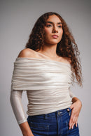 Satin Off-Shoulder Top