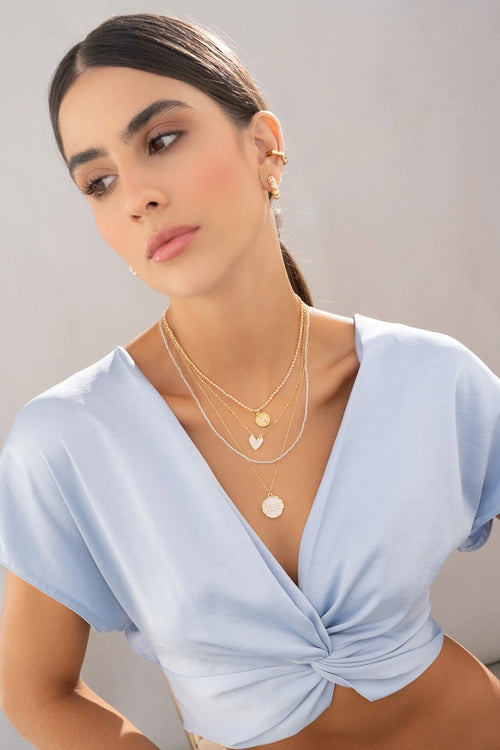 Conjunto de collar y pendientes Corazón y 11:11