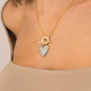 Glitter Heart Clasp Necklace + Earrings