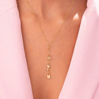 Mini Charms Bowtie Necklace + Earrings