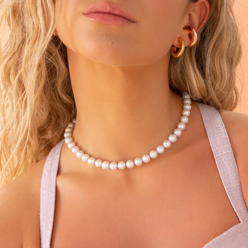 Collar de perlas + pendientes