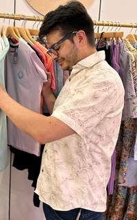 Men Shirt white print