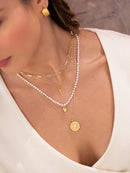 Pearl and Shell Necklace Set + Earrings