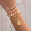 Pearl Charm Bracelet Set + Earrings