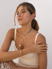 Sun Charm Necklace Set + Earrings