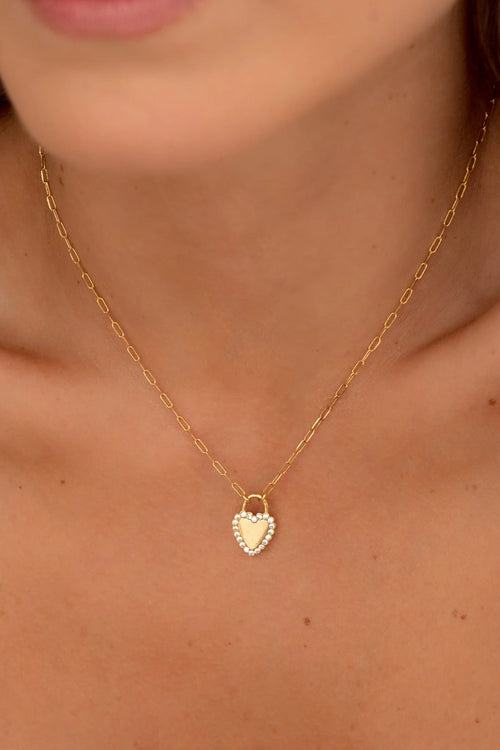 Collar y pendientes de corazón de cristal