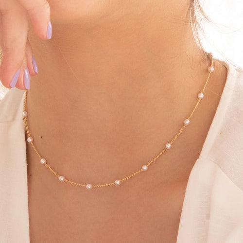 Gargantilla de perlas + pendientes
