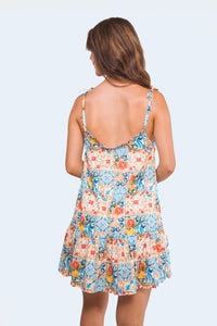 Women mini dress Lemon print