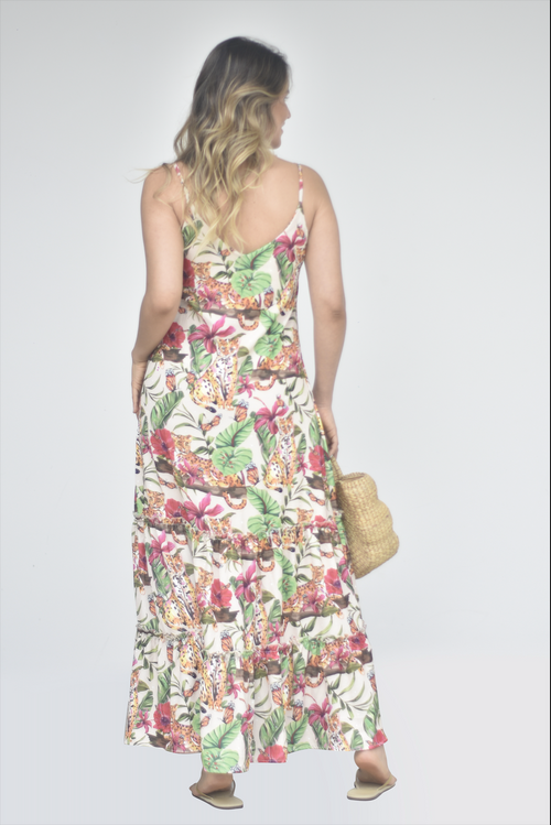 Uvamar Floral Ruffle Dress Printed
